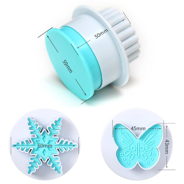 2pcs Snowflake Butterfly Cake Decorating Plunger Cutter