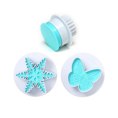2pcs Snowflake Butterfly Cake Decorating Plunger Cutter