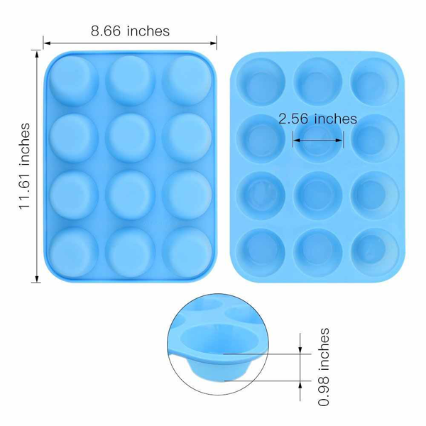 12 Cups Silicone Baking Molds