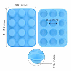 12 Cups Silicone Baking Molds