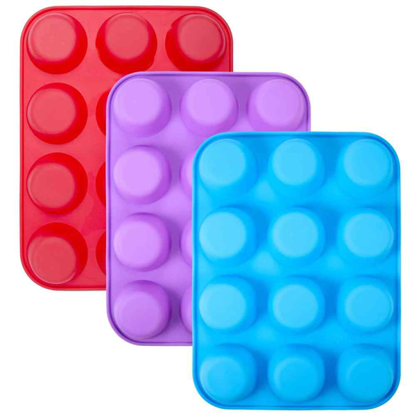 12 Cups Silicone Baking Molds