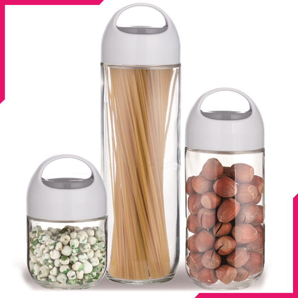 Brilliant Glassware Storage Jar Set 3Pcs