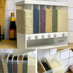 6-Grid Multifunctional Rice Bucket Container