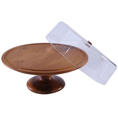 Billi Cake Dish with Wooden Stand