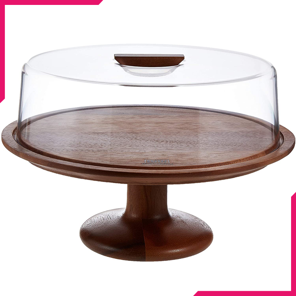 Billi Cake Dish with Wooden Stand