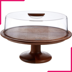 Billi Cake Dish with Wooden Stand