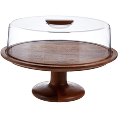 Billi Cake Dish with Wooden Stand